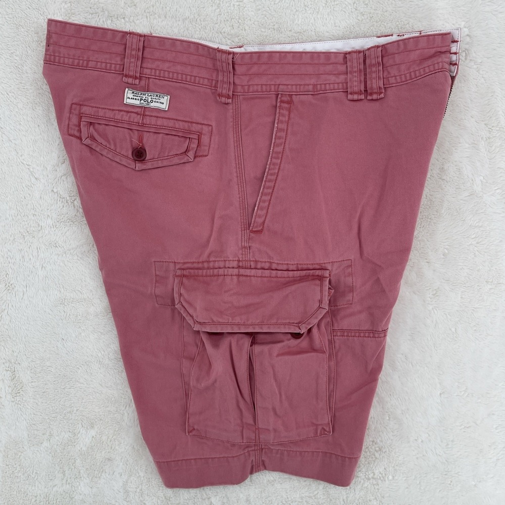 Vintage Polo Ralph‎ Lauren Men's Cargo Short 9.5" Salmon Pink Size 38 Baggy Y2K